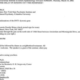 Announcements, 2002-03-14. ...