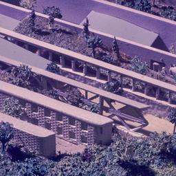 Model, aerial view, detail.