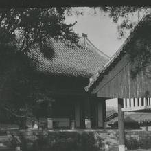 A side view of a temple bui...