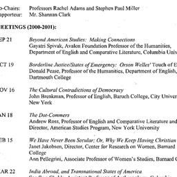 Schedules, American Studies...