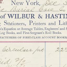 Wilbur & Hastings, bill...