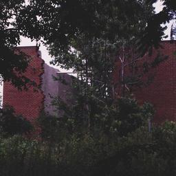 Exterior view, gap in build...