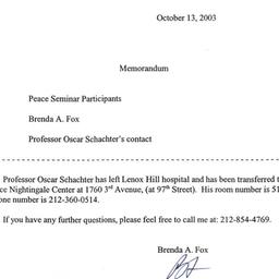Correspondence, 2003-10-13....