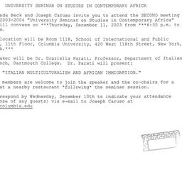 Announcements, 2003-12-11. ...