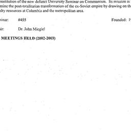 Schedules, Post-Communist S...