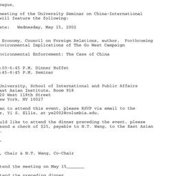 Announcements, 2002-05-15. ...