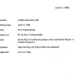 Minutes, 2002-04-11. Confli...