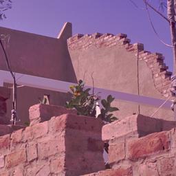 Deconstructed brick wall, d...