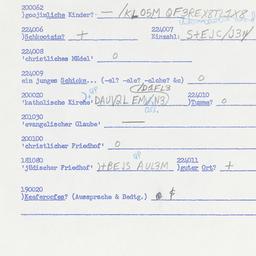 Western questionnaire, answ...