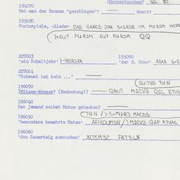 Western questionnaire, answ...