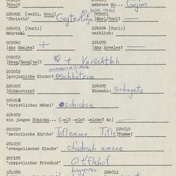 Western questionnaire, answ...