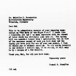 Letter from Samuel A. Stouf...
