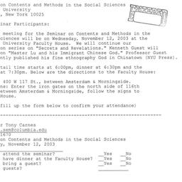 Announcements, 2003-11-12. ...