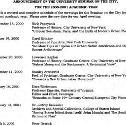 Schedules, City, seminar 45...