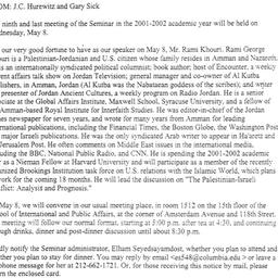 Announcements, 2002-05-08. ...