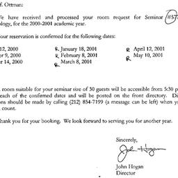 Correspondence, 2001-06-05....