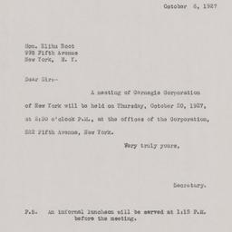 Board Meeting, 10/20/1927