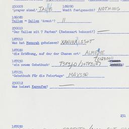 Western questionnaire, answ...