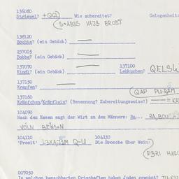 Western questionnaire, answ...