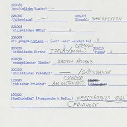 Western questionnaire, answ...