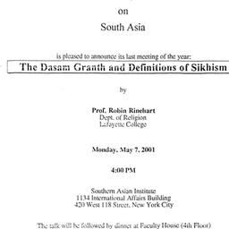 Announcements, 2001-05-07. ...