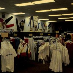 Interior view, clothing store.