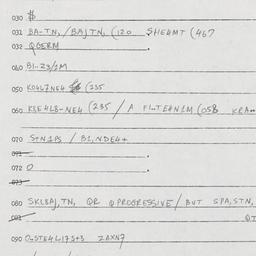 Eastern questionnaire, answ...