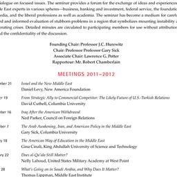 Schedules, The Middle East,...
