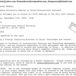 Announcements, 2003-09-17. ...