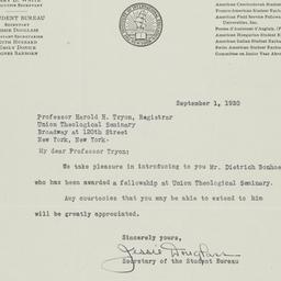 Letter from Jessie Douglass...