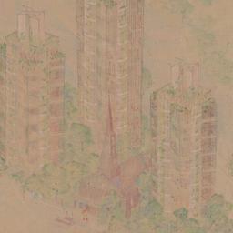 Three towers aerial view