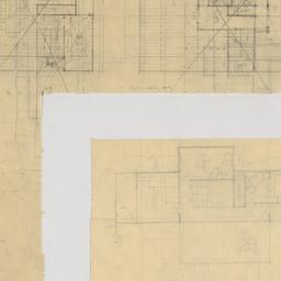 Three plans, elevation with...