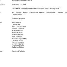 Minutes, 2011-11-15. The Pr...