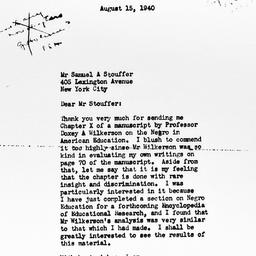 Letter from H.M. Bond to Sa...
