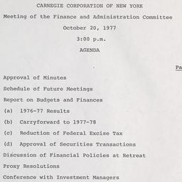 Meeting of the Finance and ...