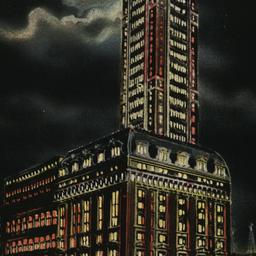 Singer Building by Night Ne...