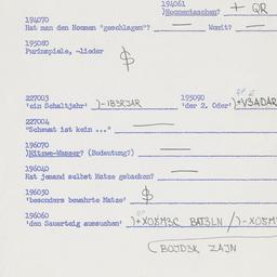 Western questionnaire, answ...