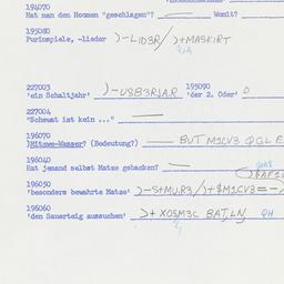 Western questionnaire, answ...
