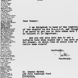 Letter from Walter Francis ...