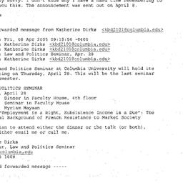Announcements, 2005-04-28. ...