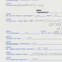 Western questionnaire, answ...