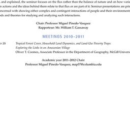 Schedules, Ecology and Cult...