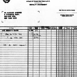 Royalty statement from Harp...