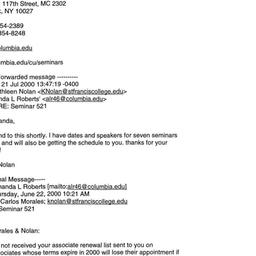 Correspondence, 2001-07-24....