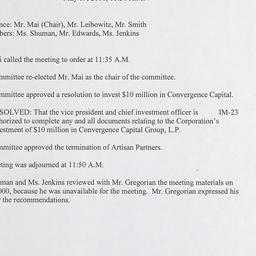 Investment Committee Meetin...