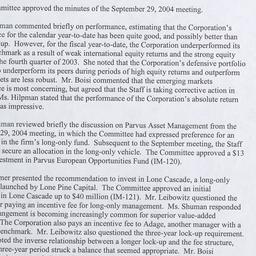 Investment Committee Meeting