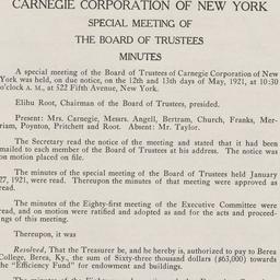 Board Meeting, 5/12/1921