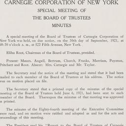 Board Meeting, 9/30/1921