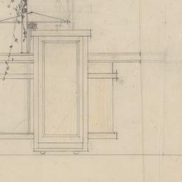 Table, desk, lamp elevations