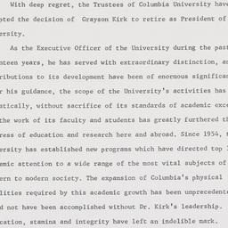 President Grayson Kirk stat...
